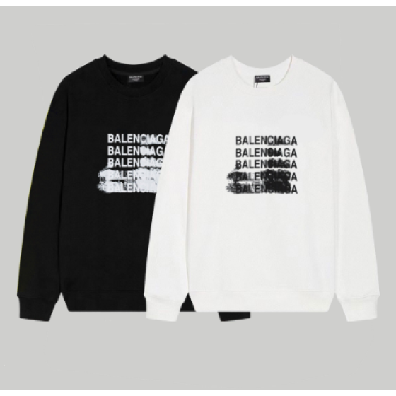 Balenciaga splatter-painted cover-up letter print crewneck sweatshirt